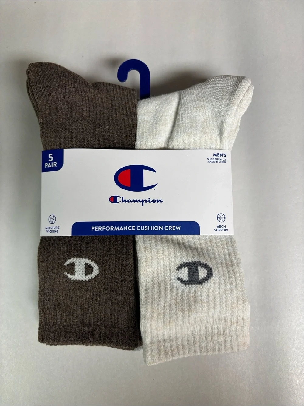 New Champion Socks Men’s 5 Pair Performance Crew Sock Athletic Casual Activewear